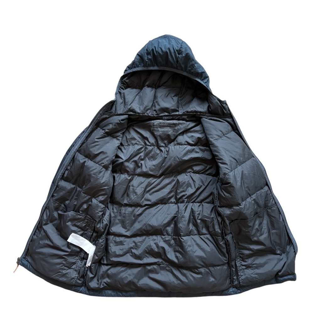 Eddie Bauer Mens Down Jacket Size Small Wide Channel Hooded EB650 Puffer Gray
